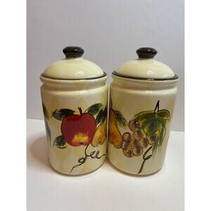 Tabletops Gallery Harlequin fruit canisters 2 with lids‎  Retired